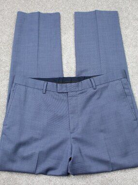 Banana Republic Pants Mens 36x32 Blue Granite Marzotto Wool Slim Fit Poly Lined